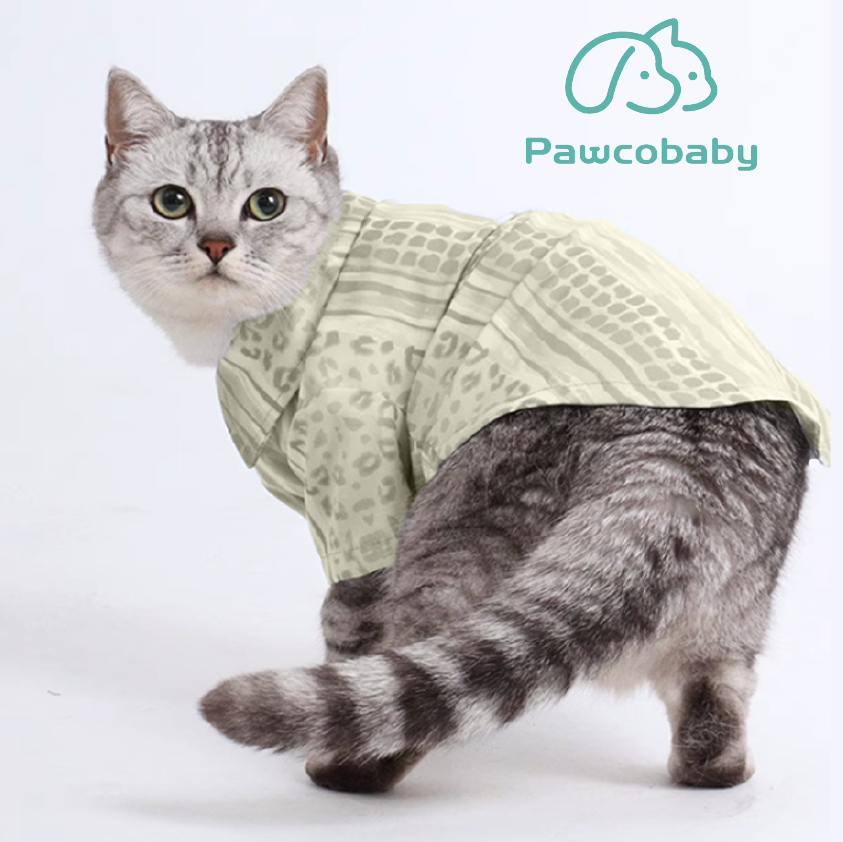 PAWCOBABY-Light green pet owners wear fresh and soft pajamas