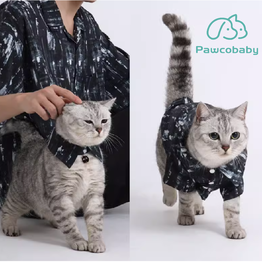 PAWCOBABY classic black pet parent-child pajamas