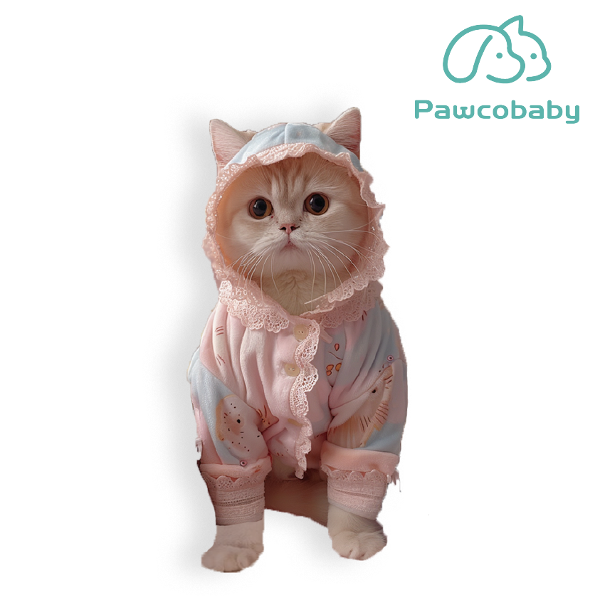 PAWCOBABY sweet pink strawberry pet parent-child pajamas