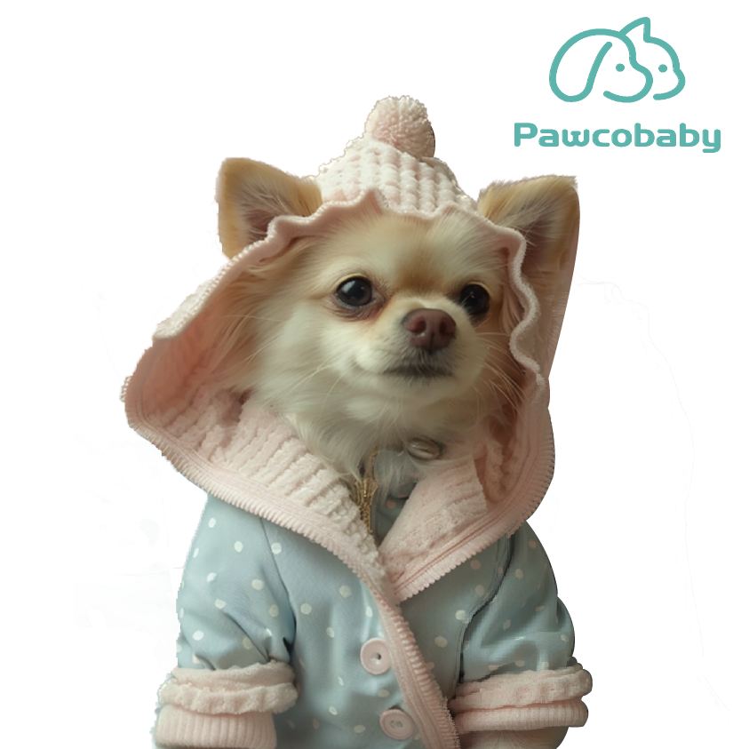 PAWCOBABY-pink blue polka dot pet parent-child pajamas are cute and comfortable