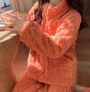 PAWCOBABY-cat clothes, orange，double-sided plush, soft and warm autumn and winter pet pajamas