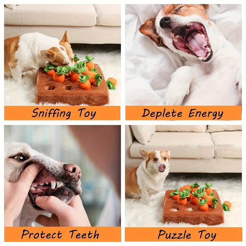 4/12pcs Cute Carrot Plush Toy For Pets - Soft And Durable Bite Doll For Playtime And Training