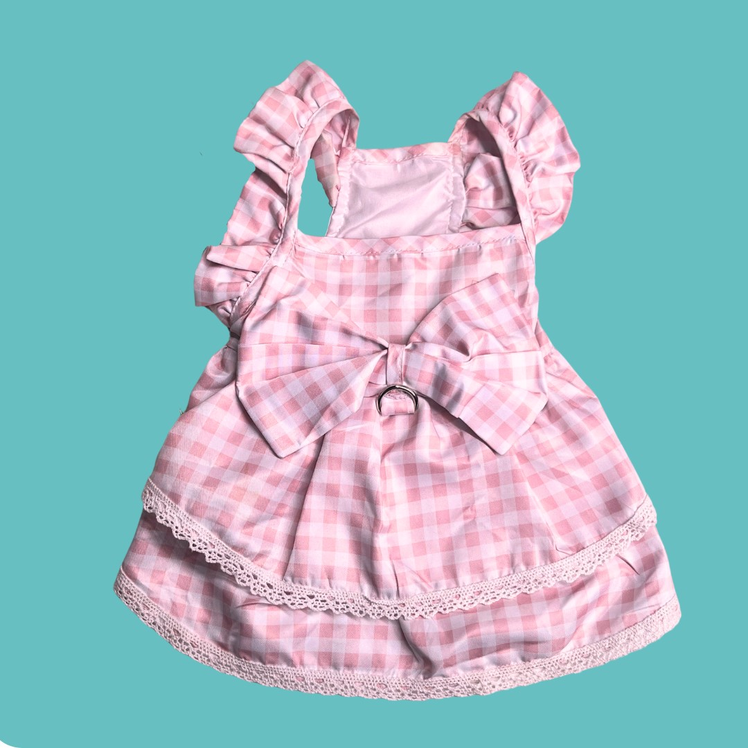 PAWCOBABY-pure cotton pink warm plaid parent-child pajamas