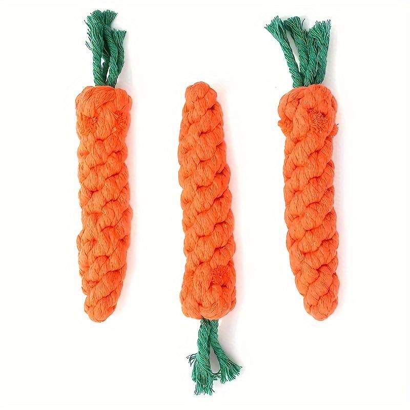 1pc Durable Pet Chew Toy For Dogs - Carrot Design Rope Knot Toy For Grinding Teeth And Interactive Play