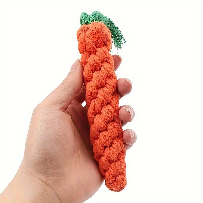 1pc Durable Pet Chew Toy For Dogs - Carrot Design Rope Knot Toy For Grinding Teeth And Interactive Play