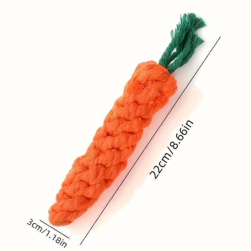 1pc Durable Pet Chew Toy For Dogs - Carrot Design Rope Knot Toy For Grinding Teeth And Interactive Play