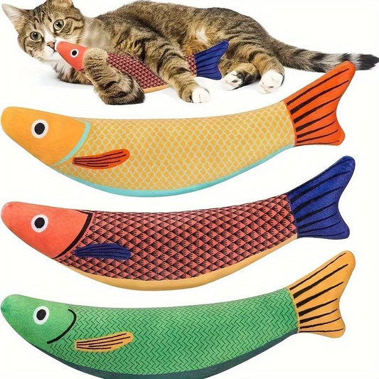 1/2pcs Cat Toy Saury Fish, Crinkle Sound Toys Soft And Durable, Interactive Cat Kicker Toy For Indoor Exercise