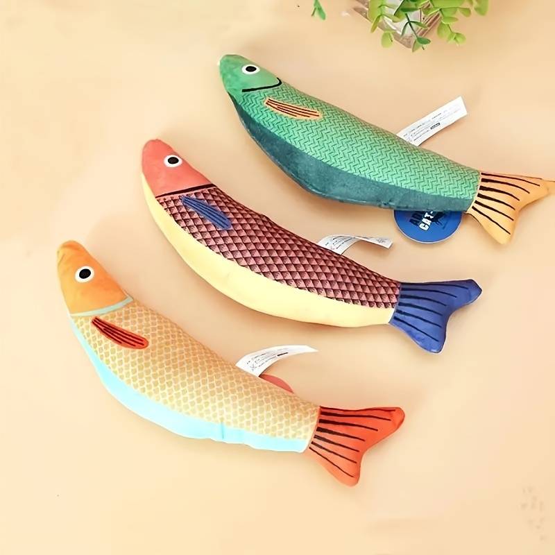 1/2pcs Cat Toy Saury Fish, Crinkle Sound Toys Soft And Durable, Interactive Cat Kicker Toy For Indoor Exercise