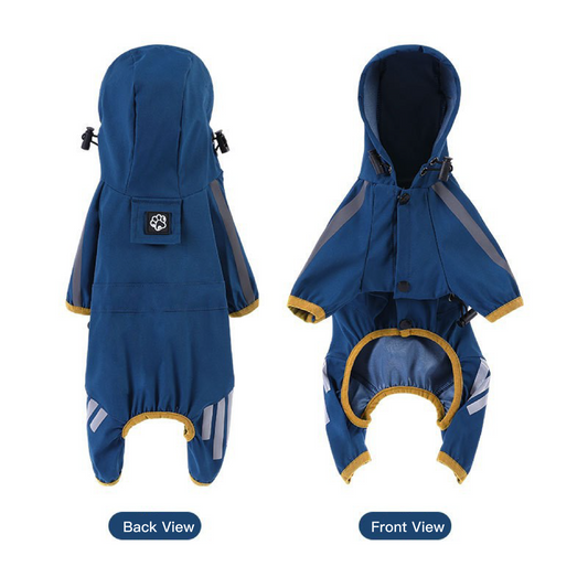 Pet Dog Apparel Four Legged Raincoat Blue/Rose/Yellow